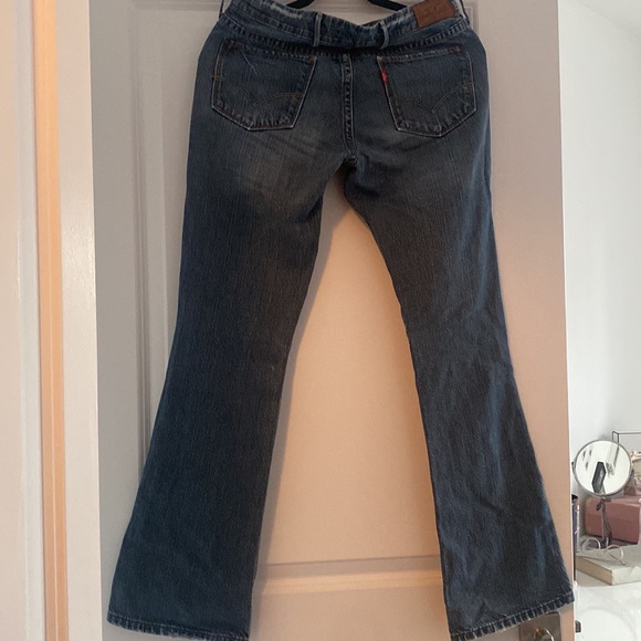 Vintage Levi’s Red Dark Wash Flare Jeans - Picture 4 of 7